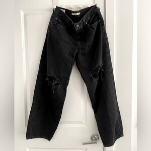 Levi Black Wide-Leg Ripped Jeans